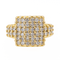 Bague 55 Bague cocktail en or jaune 18 carats sertie de diamants 58 Facettes 3480623RV