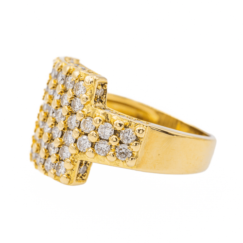 Bague 55 Bague cocktail en or jaune 18 carats sertie de diamants 58 Facettes 3480623RV