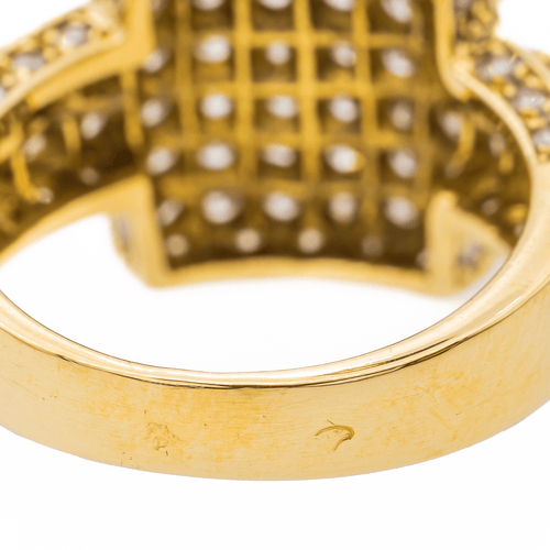 Bague 55 Bague cocktail en or jaune 18 carats sertie de diamants 58 Facettes 3480623RV