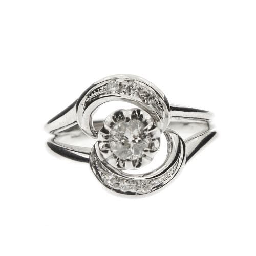 Bague 56 Bague spirale en or blanc 18 ct avec diamants 0,42 ct 58 Facettes 34821