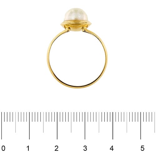 Bague Bague en or jaune 18 kt avec perle 8,5-9 mm 58 Facettes 34876