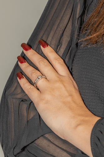 Bague 57 Bague solitaire en or blanc 18 carats et diamants 58 Facettes 3505424CN