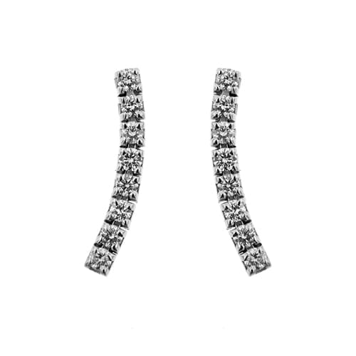 Boucles d'oreilles Boucles d’oreilles pendantes en or blanc 18 ct et diamants 58 Facettes 35094