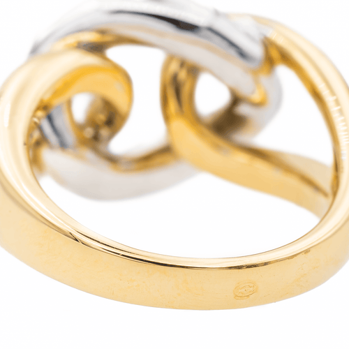 Bague 57 Bague en or jaune et blanc 18 carats sertie de diamants 58 Facettes 3516098CN