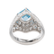 Bague 52 Bague en platine 950 avec topaze bleue et diamants 58 Facettes 3520102CN
