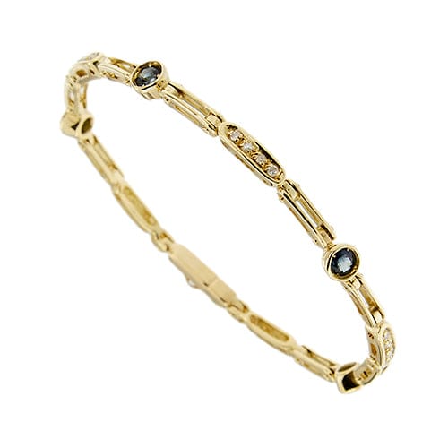 Bracelet Bracelet à segments en or jaune 18 ct avec saphirs et diamants 58 Facettes 35277