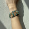 Bracelet Bracelet multifils en or jaune 18 ct avec turquoise, améthyste et cornaline 58 Facettes 35278