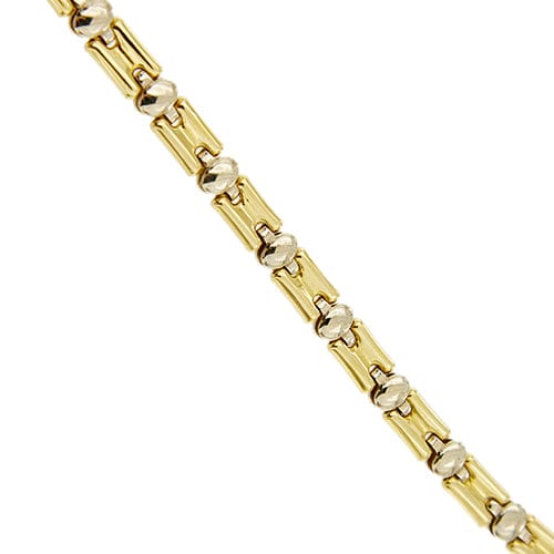 Bracelet Bracelet unisexe à maillons en or jaune et or blanc 18 ct 58 Facettes 35419