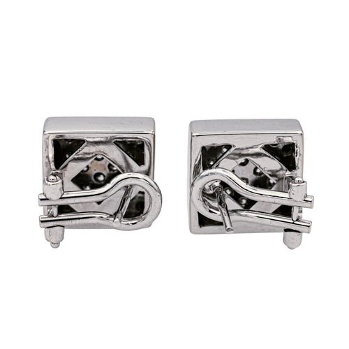 Boucles d'oreilles Boucles d’oreilles en or blanc 18 carats et diamants 58 Facettes 3547824CN