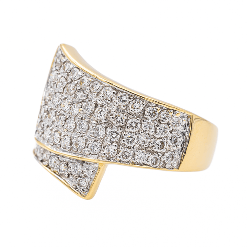 Bague 53 Bague pavée de diamants en or jaune et or blanc 18 carats 58 Facettes 3548953CN