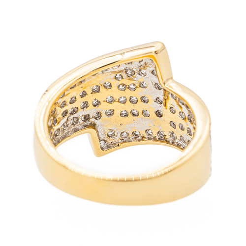 Bague 53 Bague pavée de diamants en or jaune et or blanc 18 carats 58 Facettes 3548953CN