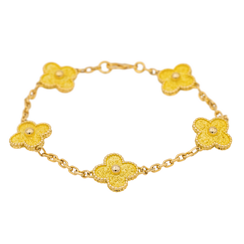 Bracelet Van Cleef & Arpels Alhambra - Bracelet 5 motifs en or jaune 58 Facettes 3552053CN