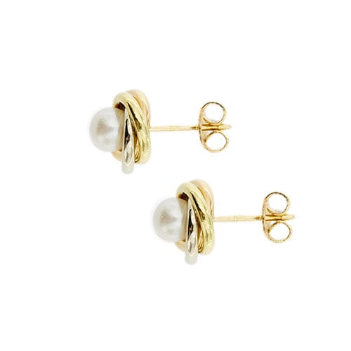 Boucles d'oreilles Boucles d’oreilles trois ors 18 kt à perles d’eau salée 58 Facettes 35533