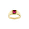 Bague 62 Bague homme en or jaune 18 carats avec cristal rouge 58 Facettes 35623