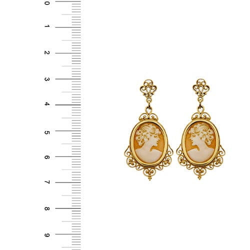 Boucles d'oreilles Boucles d’oreilles pendantes - Camées en or jaune 18 ct 58 Facettes 35627