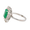 Bague 53 Bague en or blanc 18 carats avec émeraude et diamants 58 Facettes 3565535CN