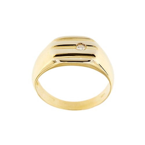 Bague Bague homme - Chevalière en or jaune 18 ct avec diamant 58 Facettes 35928