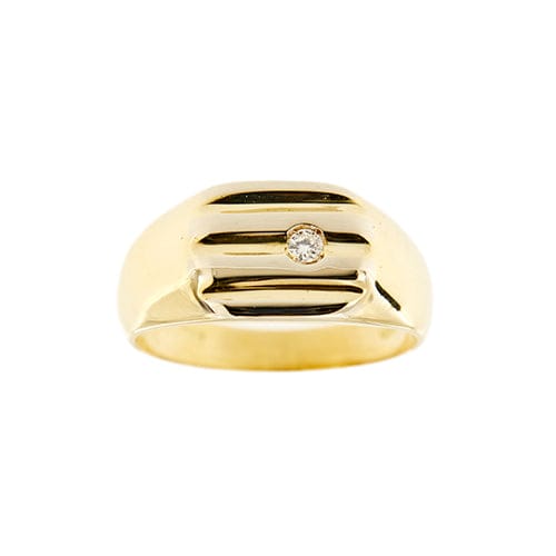 Bague Bague homme - Chevalière en or jaune 18 ct avec diamant 58 Facettes 35928