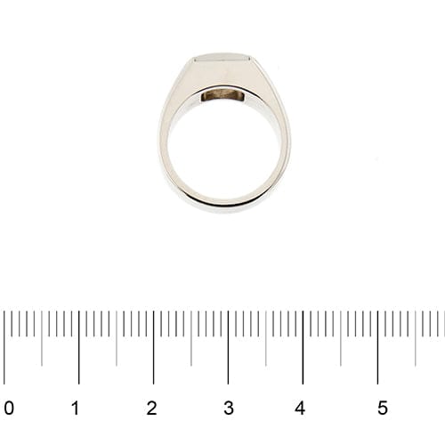 Bague 51 Cartier Tank - Bague chevalière en or blanc 18k avec pierre de lune 58 Facettes 36051