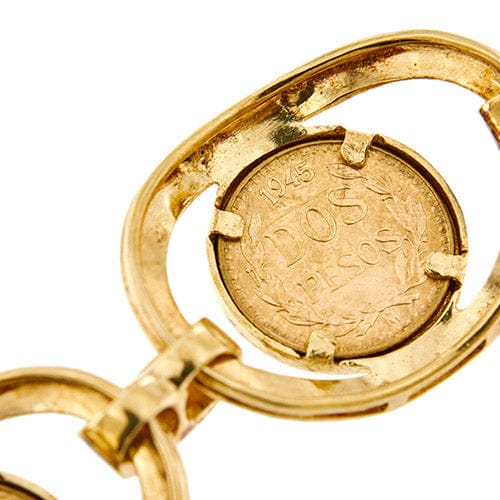 Bracelet Bracelet vintage - Bracelet manchette en or jaune 18 ct avec pièces 58 Facettes 36092