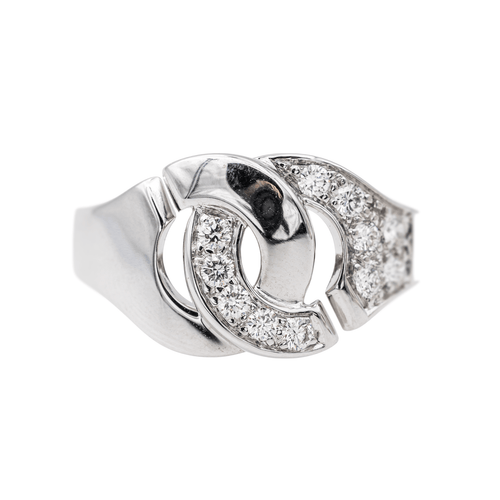 Bague 57 Dinh Van Menottes - Bague en or blanc 18 carats et diamants 58 Facettes 3616727RV