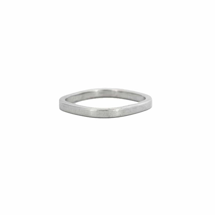 Bague 52 DIHN VAN - Alliance carrée en or gris 58 Facettes DV0327-1