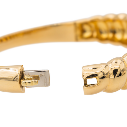 Bracelet Bracelet jonc en or jaune 18 carats serti de diamants 58 Facettes 3634691CN