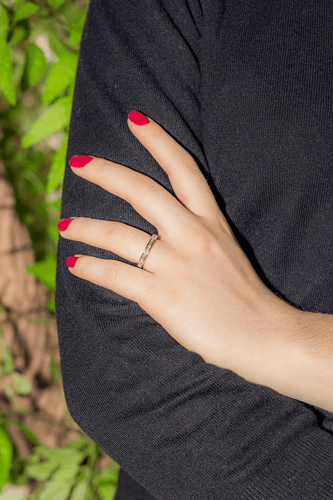 Bague 53 Demi-alliance - Bague en platine 950 sertie de diamants 58 Facettes 3634835CN