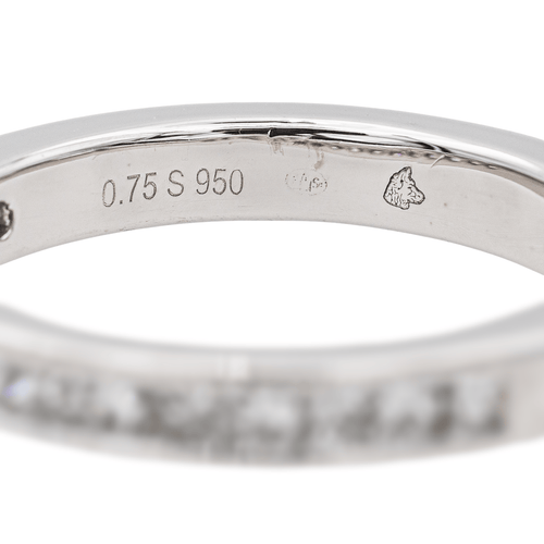 Bague 53 Demi-alliance - Bague en platine 950 sertie de diamants 58 Facettes 3634835CN
