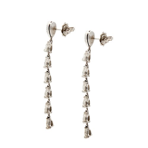 Boucles d'oreilles Boucles d’oreilles pendantes en or blanc 18 ct et diamants 2,76 ct 58 Facettes 36383