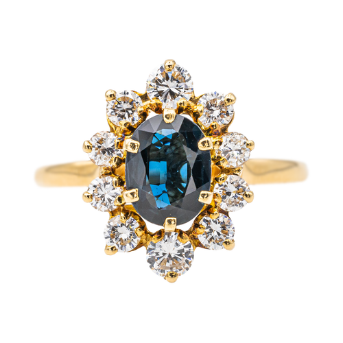 Bague 59 Pompadour - Bague en or jaune avec saphir et diamants 58 Facettes 3641002CN