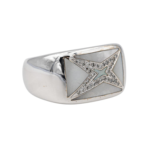 Bague 57 Mauboussin Grande Vie - Bague Étoile en or blanc 18 carats nacre et diamants 58 Facettes 3641138CN