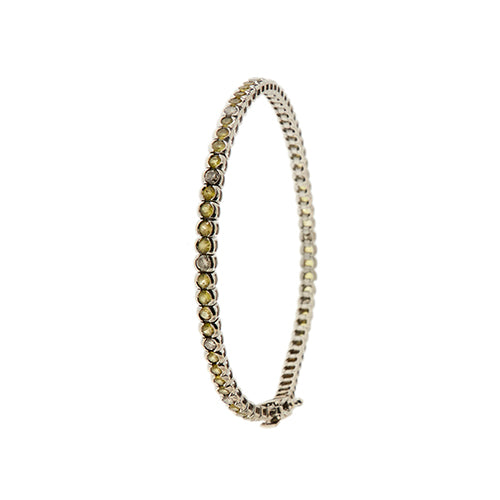 Bracelet Bracelet tennis en or blanc 18 kt avec quartz citrines et diamants 58 Facettes 36433