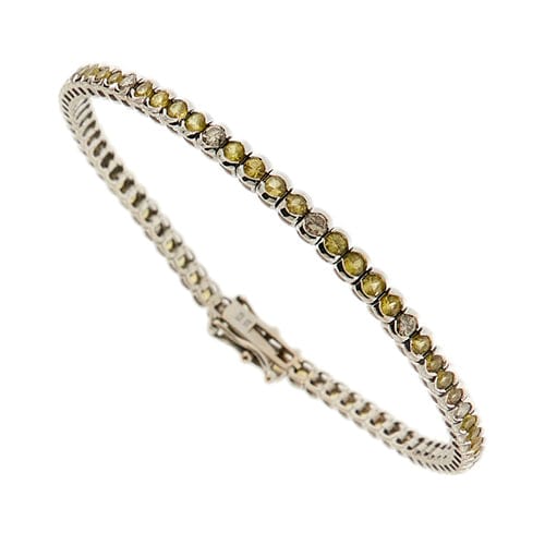 Bracelet Bracelet tennis en or blanc 18 kt avec quartz citrines et diamants 58 Facettes 36433