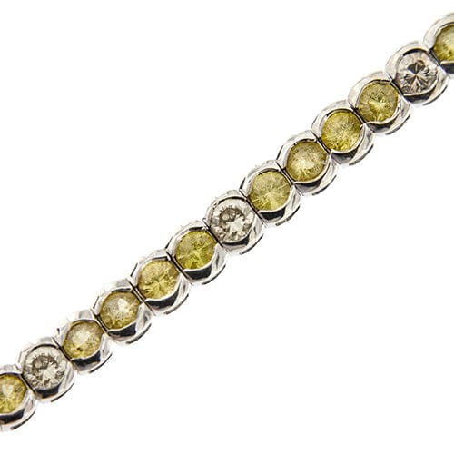 Bracelet Bracelet tennis en or blanc 18 kt avec quartz citrines et diamants 58 Facettes 36433