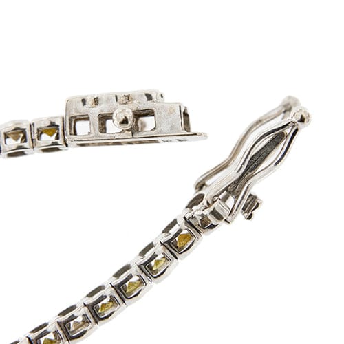 Bracelet Bracelet tennis en or blanc 18 kt avec quartz citrines et diamants 58 Facettes 36433