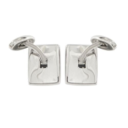 Boutons de manchette San Giorgio - Boutons de manchette rectangulaires en or blanc 18 carats et diamants 58 Facettes 36484