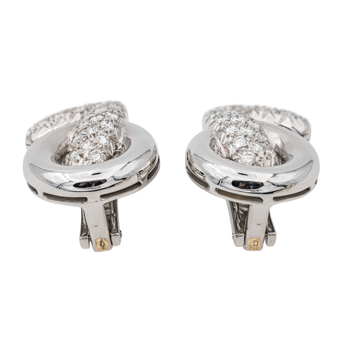 Boucles d'oreilles Boucles d’oreilles clip - Or blanc 18 carats et diamants 58 Facettes 3662241RV