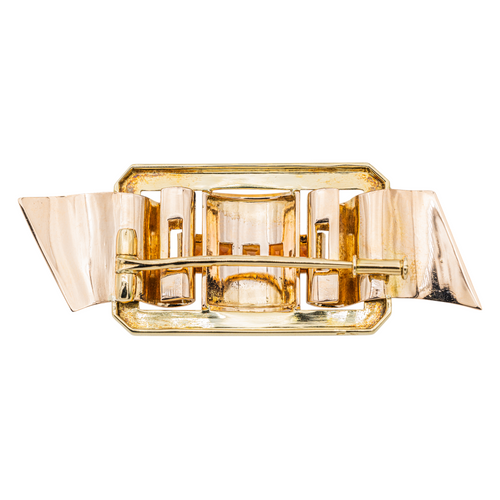 Broche Broche Tank en or jaune et rose 18 carats sertie de citrines 58 Facettes 3670085CN