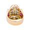 Bague 52 Bague tank en or jaune et platine avec diamants et rubis synthétiques 58 Facettes 3675695CN
