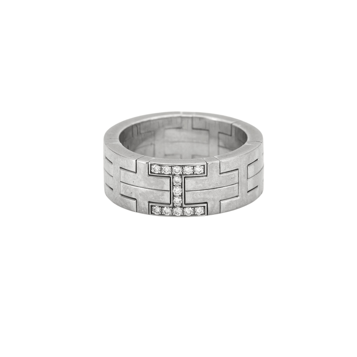 Bague 53 HERMES - Bague "Heracles" en Or Gris et Diamants 58 Facettes DV0184-16