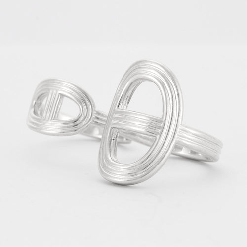 Bague 53 HERMES - Bague Double Chaîne D'ancre 58 Facettes DV0365-7