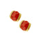 Boucles d'oreilles Boucles d’oreilles puces - Corail rouge cabochon en or jaune 18 ct 58 Facettes 36791