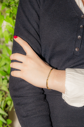 Bracelet Bracelet jonc en or jaune 18 carats serti de diamants 58 Facettes 3683017CN