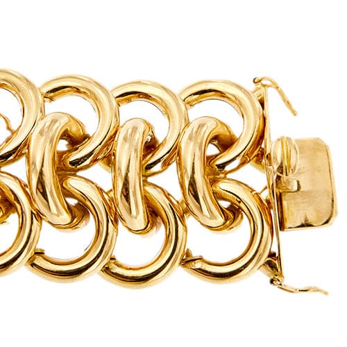 Bracelet Bracelet tank en or rose 18 carats 58 Facettes 36862