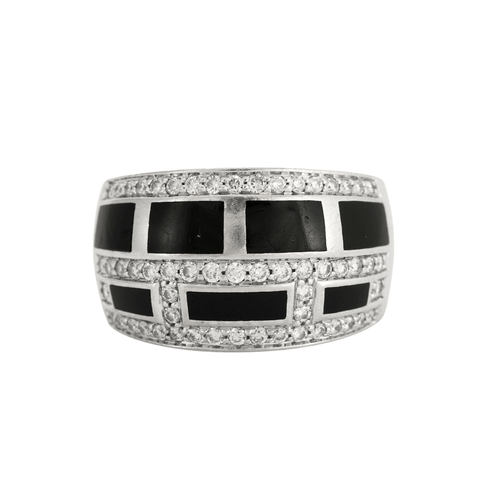 Bague 54 MAUBOUSSIN - Bague "Le Vice" Laque Noire et Diamants 58 Facettes DV0350-1