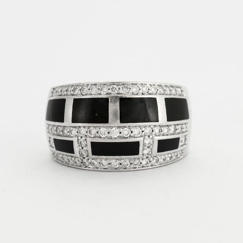 Bague 54 MAUBOUSSIN - Bague "Le Vice" Laque Noire et Diamants 58 Facettes DV0350-1