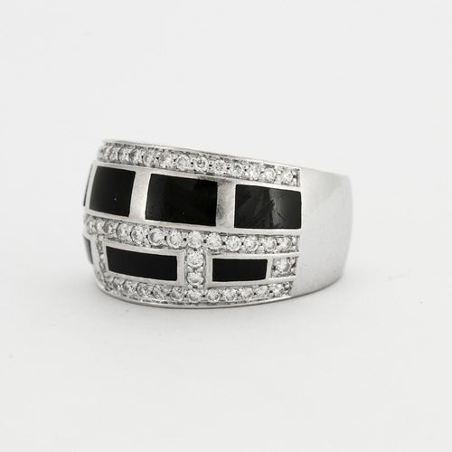 Bague 54 MAUBOUSSIN - Bague "Le Vice" Laque Noire et Diamants 58 Facettes DV0350-1