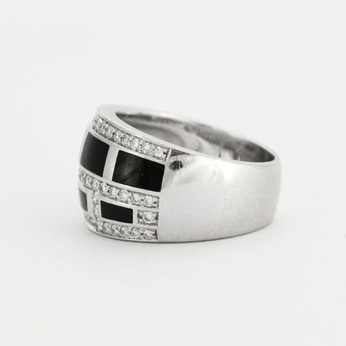 Bague 54 MAUBOUSSIN - Bague "Le Vice" Laque Noire et Diamants 58 Facettes DV0350-1