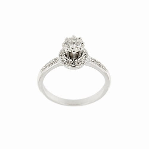 Bague Bague solitaire - Diamants taille brillant en or blanc 18 kt 0,84 ct 58 Facettes 36977